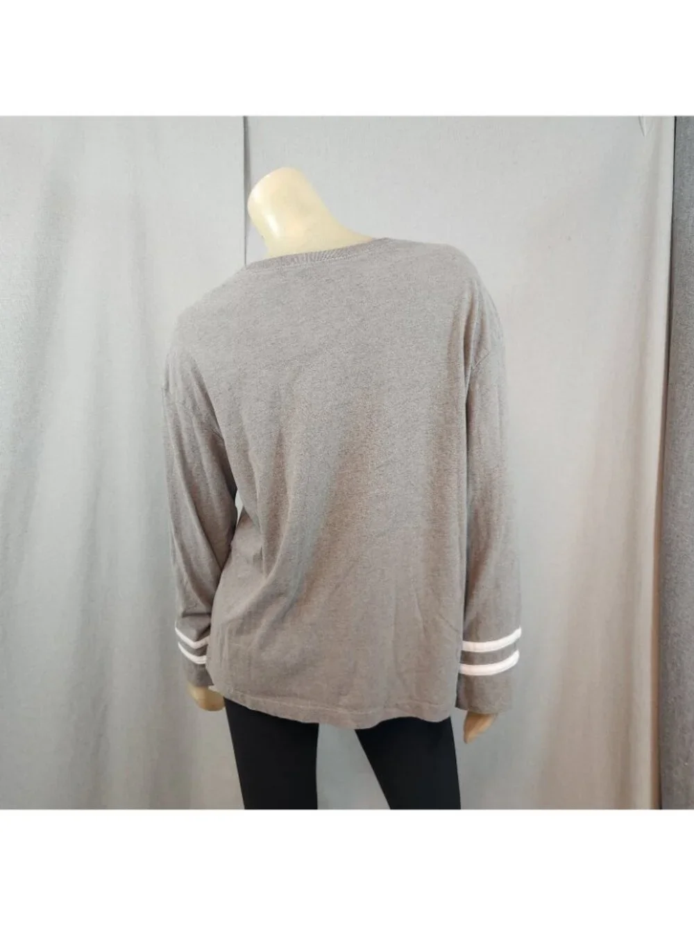 Russell University Kansas Jayhawks Gray Crew Nck LongSlv Shirt Blouse Top MEDIUM - Picture 4 of 6